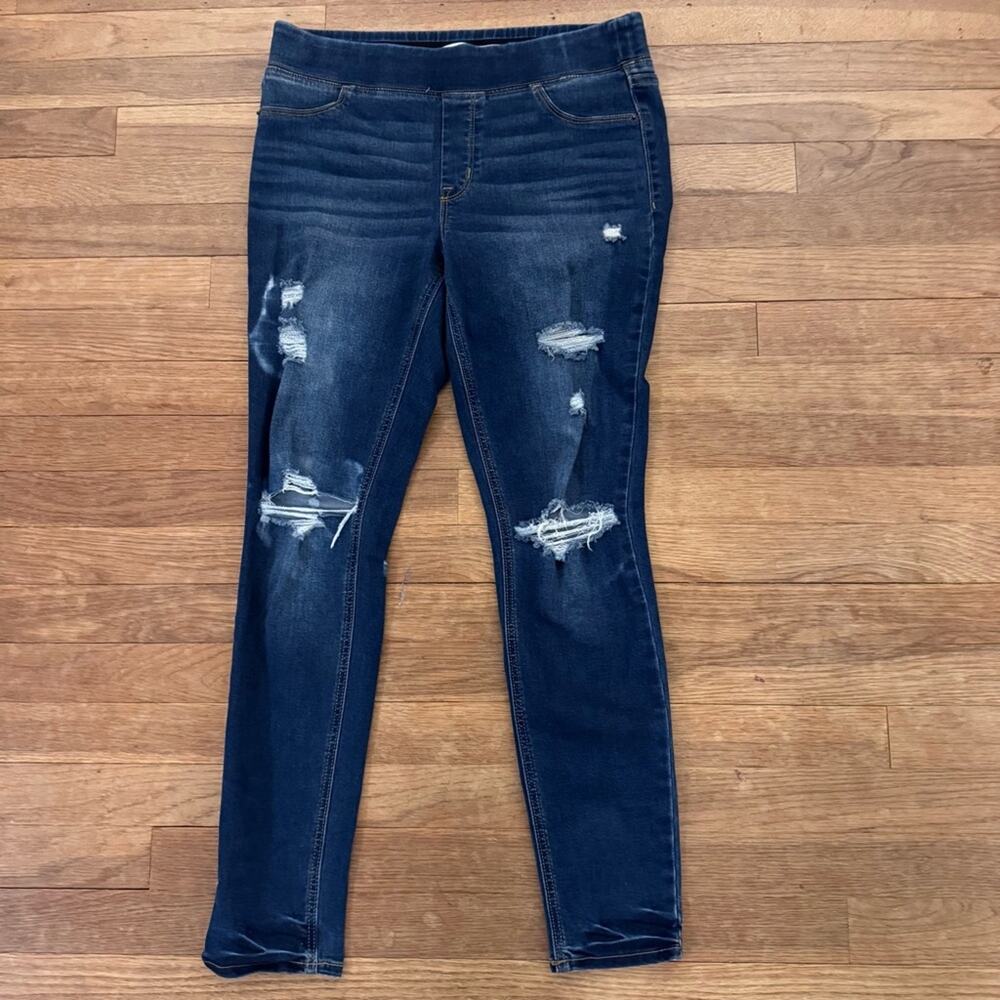 Old Navy Rockstar Super Skinny Mid-Rise Jeggings Distressed Jeans Size 8
 b20